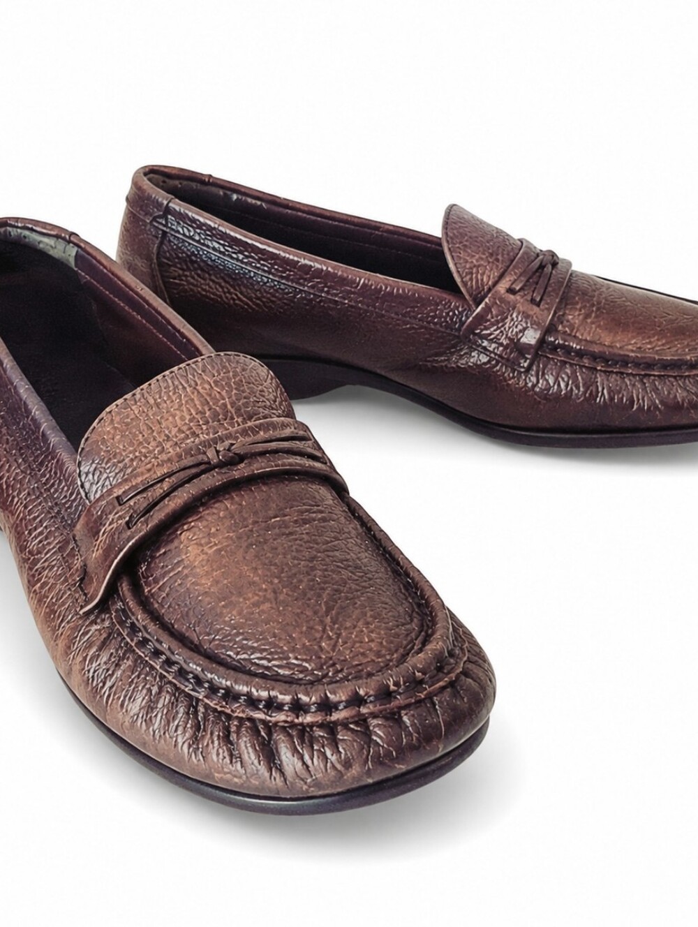 SAS Tripad Comfort Loafer Brown Leather Wedge Heel Size 8.5 Slim
